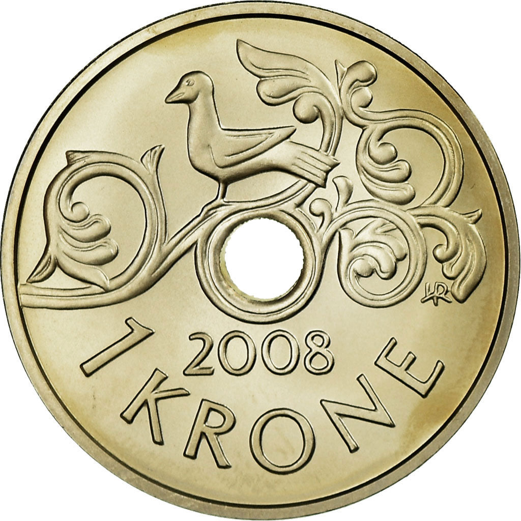 Coin, Norway, Harald V, Krone, 2008, MS(65-70), Copper-nickel, KM:462