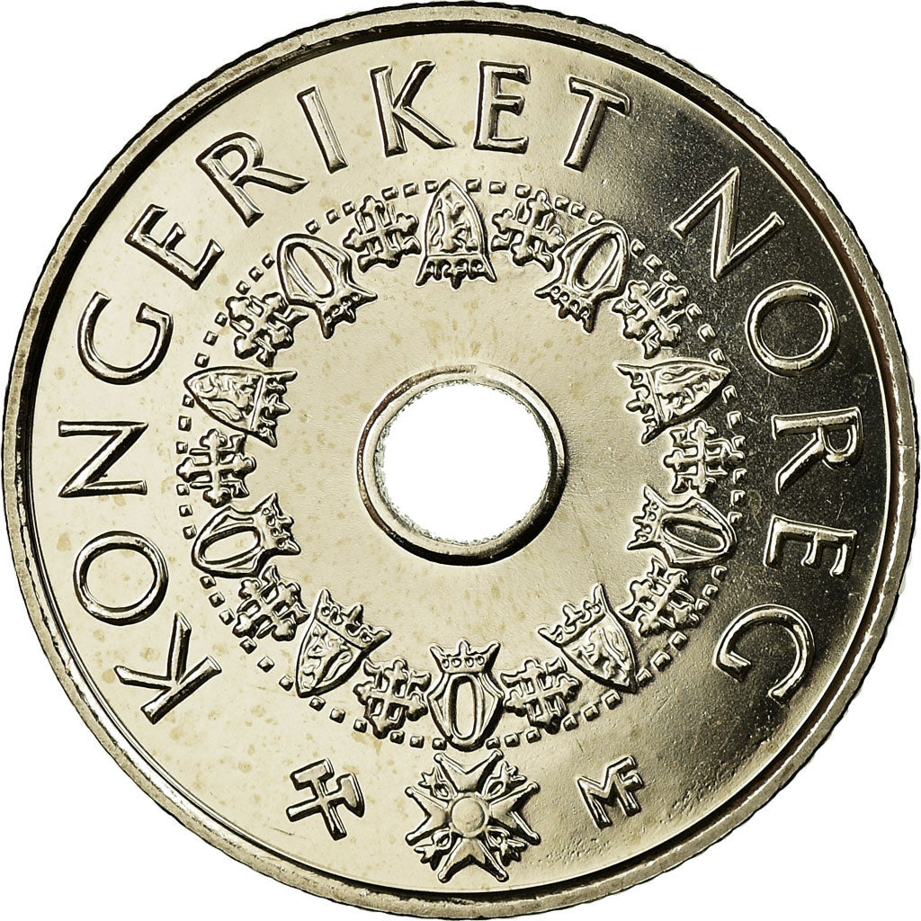 Coin, Norway, Harald V, 5 Kroner, 2005, MS(65-70), Copper-nickel, KM:463