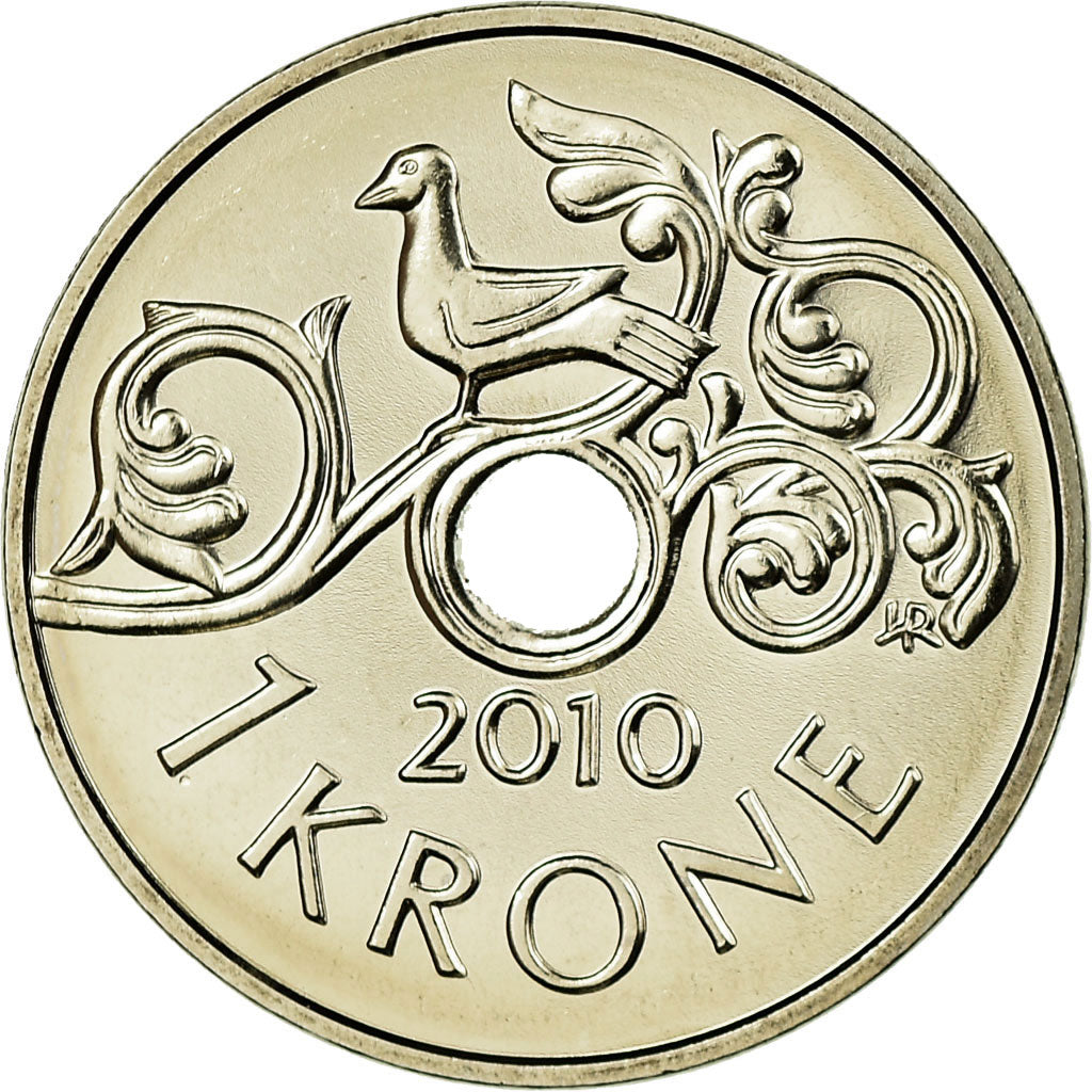 Coin, Norway, Harald V, Krone, 2010, MS(65-70), Copper-nickel, KM:462