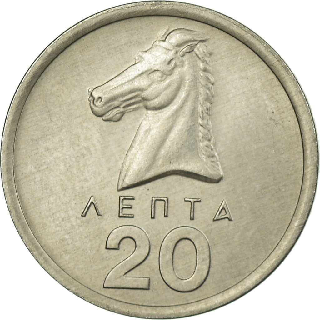 Coin, Greece, 20 Lepta, 1976, AU(55-58), Aluminum, KM:114