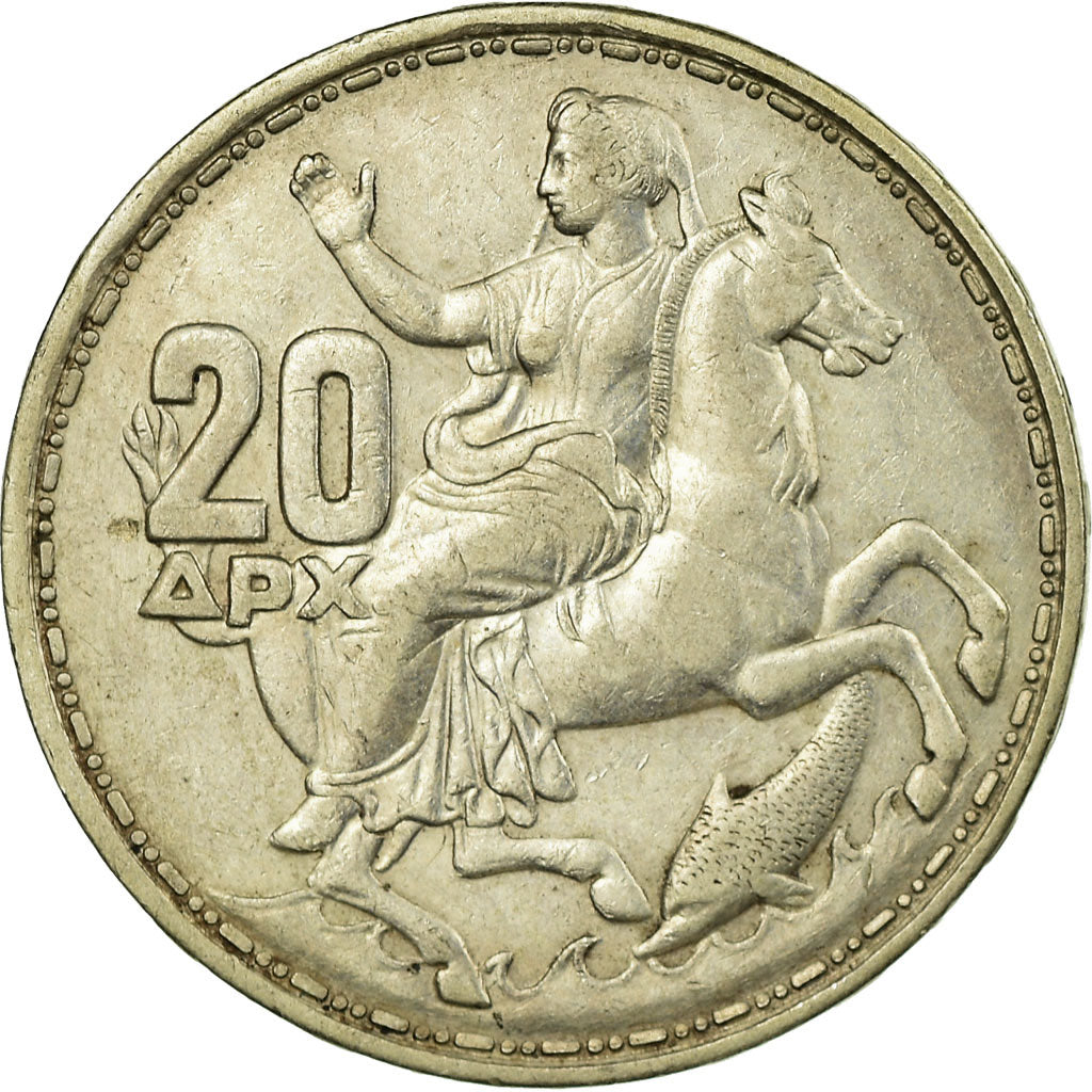 Coin, Greece, Paul I, 20 Drachmai, 1960, EF(40-45), Silver, KM:85