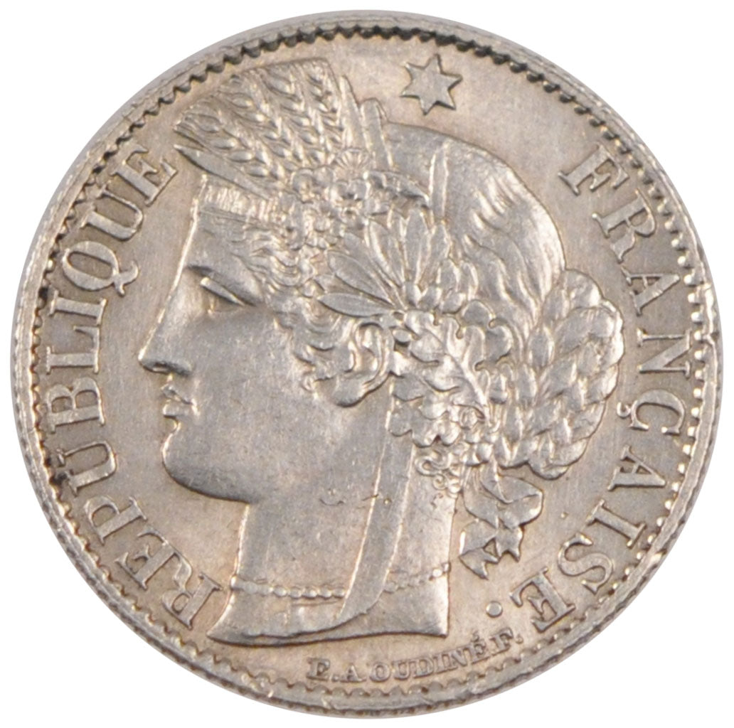 FRANCE, Cérès, 50 Centimes, 1895, Paris, KM #834.1, AU(55-58), Silver, 18, G...