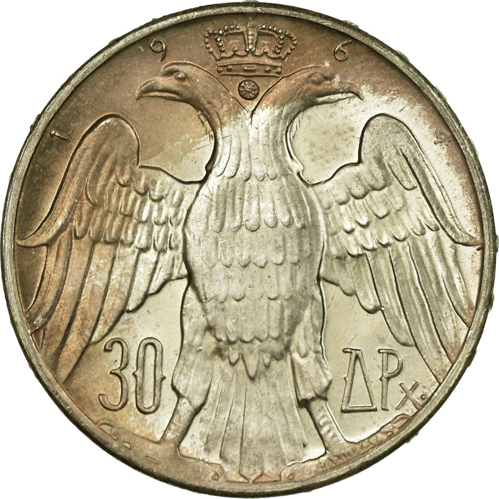 Coin, Greece, Constantine II, 30 Drachmai, 1964, EF(40-45), Silver, KM:87