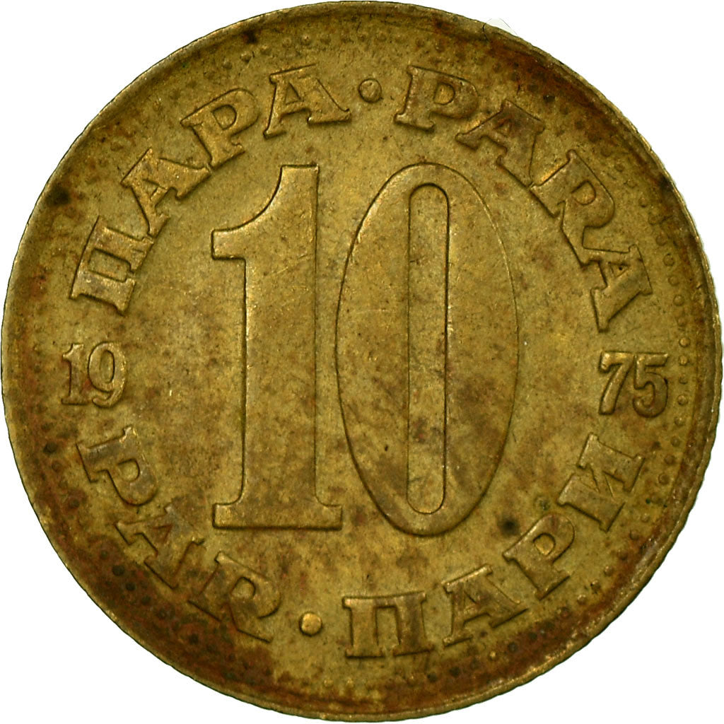 Munten, Joegoslaviëe, 10 Para, 1975, FR+, Tin, KM:44