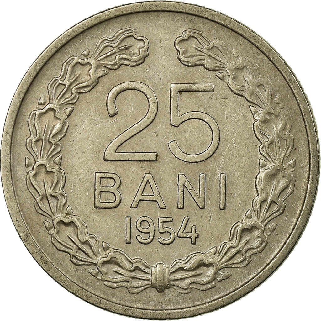 Coin, Romania, 25 Bani, 1954, EF(40-45), Copper-nickel, KM:85.2