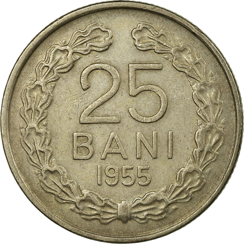 Coin, Romania, 25 Bani, 1955, EF(40-45), Copper-nickel, KM:85.3