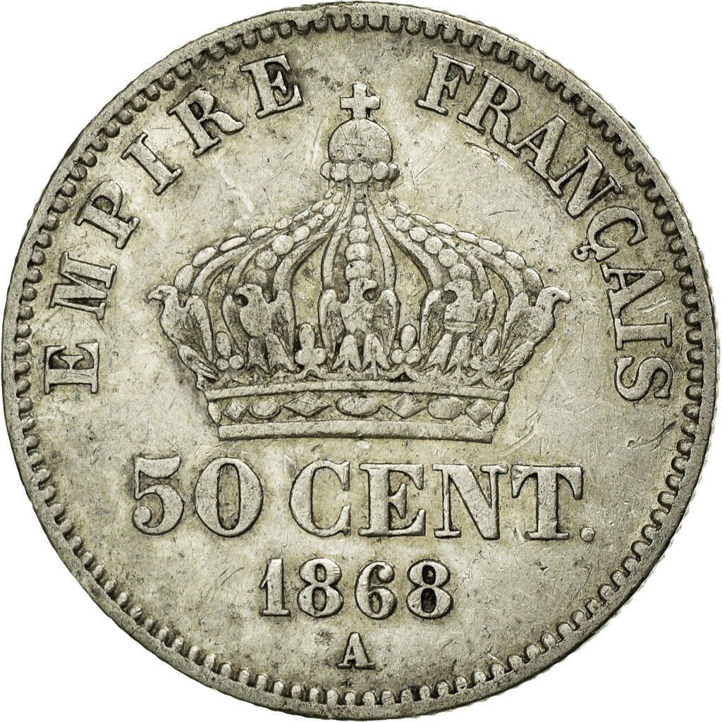 Coin, France, Napoleon III, Napoléon III, 50 Centimes, 1868, Paris, EF(40-45)