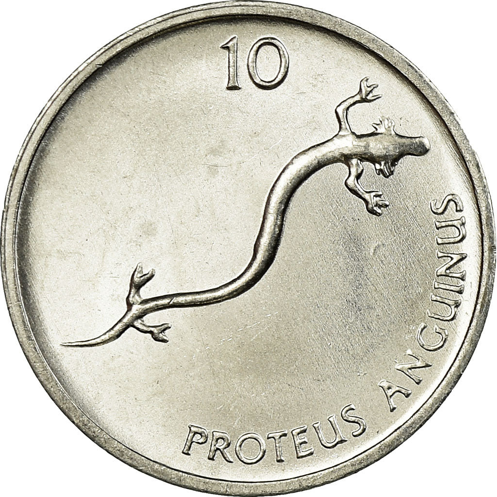 Coin, Slovenia, 10 Stotinov, 1992, AU(55-58), Aluminum, KM:7