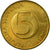 Moneta, Słowenia, 5 Tolarjev, 1992, EF(40-45), Mosiądz niklowy, KM:6