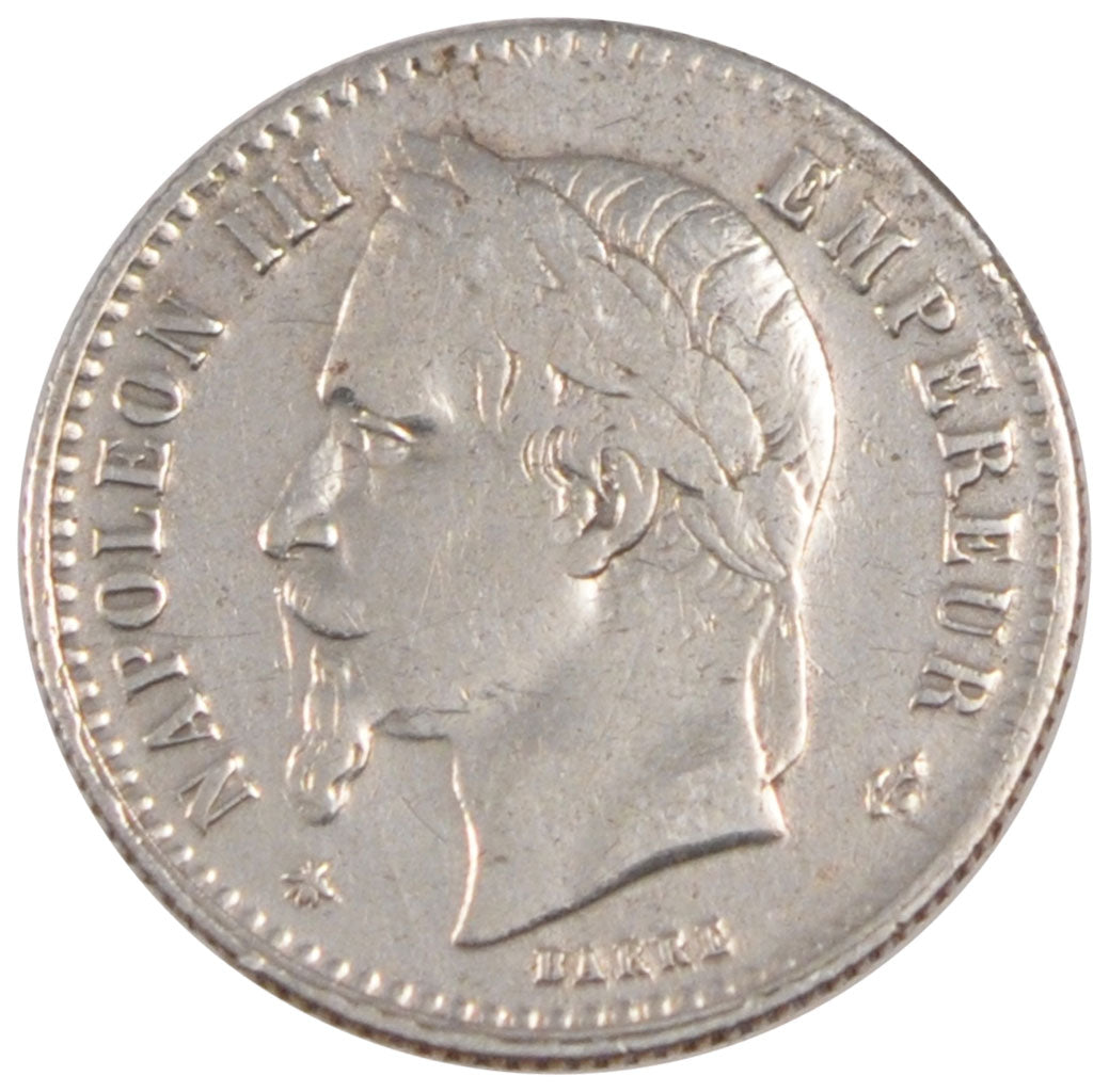 FRANCE, Napoléon III, 50 Centimes, 1867, Paris, KM #814.1, EF(40-45), Silver, 18