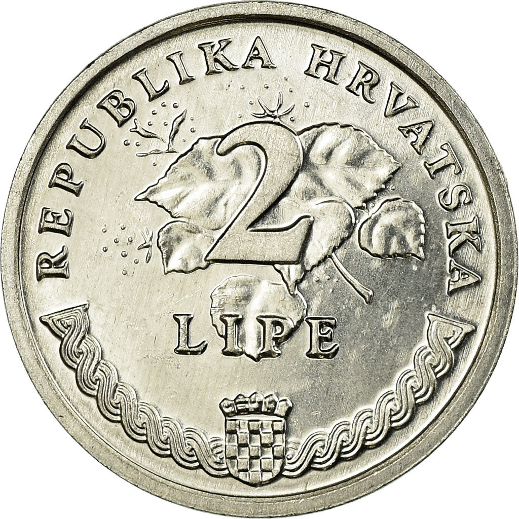 Coin, Croatia, 2 Lipe, 1993, AU(55-58), Aluminum, KM:4