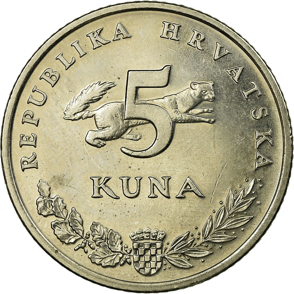 Coin, Croatia, 5 Kuna, 1993, EF(40-45), Copper-Nickel-Zinc, KM:11