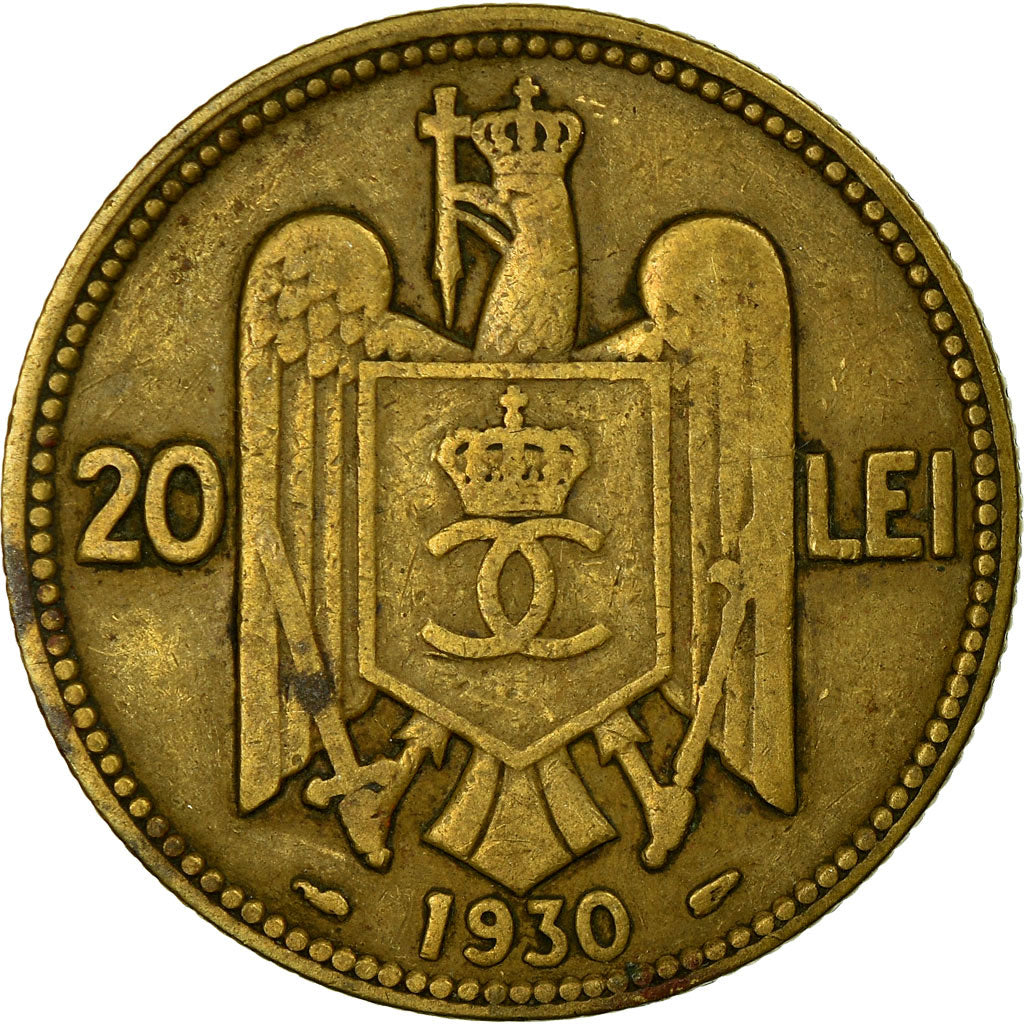 Coin, Romania, Carol II, 20 Lei, 1930, VF(30-35), Nickel-brass, KM:51
