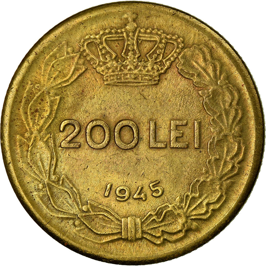 Coin, Romania, Mihai I, 200 Lei, 1945, EF(40-45), Brass, KM:66