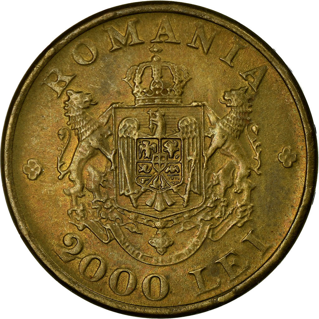 Coin, Romania, Mihai I, 2000 Lei, 1946, EF(40-45), Brass, KM:69