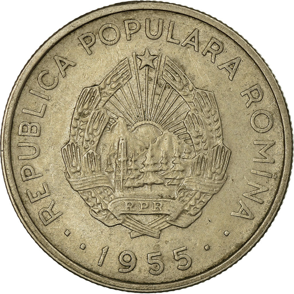 Moneta, Romania, 50 Bani, 1955, BB, Rame-nichel, KM:86
