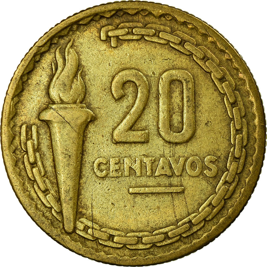 Moneta, Perù, 20 Centavos, 1954, MB+, Ottone, KM:234