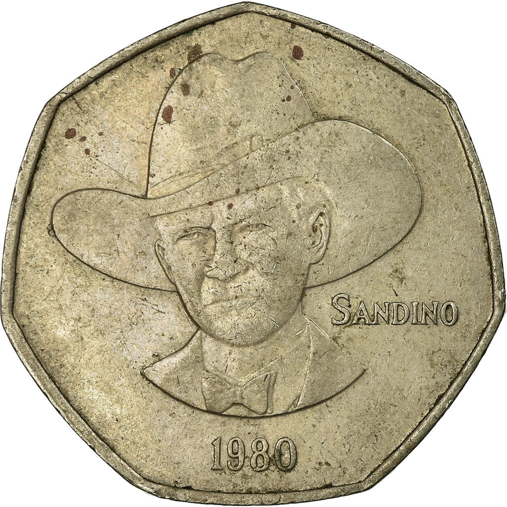 Coin, Nicaragua, 5 Cordobas, 1980, EF(40-45), Copper-nickel, KM:44