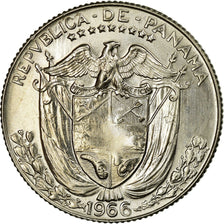 Coin, Panama, 1966 dates struck at US Mint in San Francisco., 1/4 Balboa, 1966