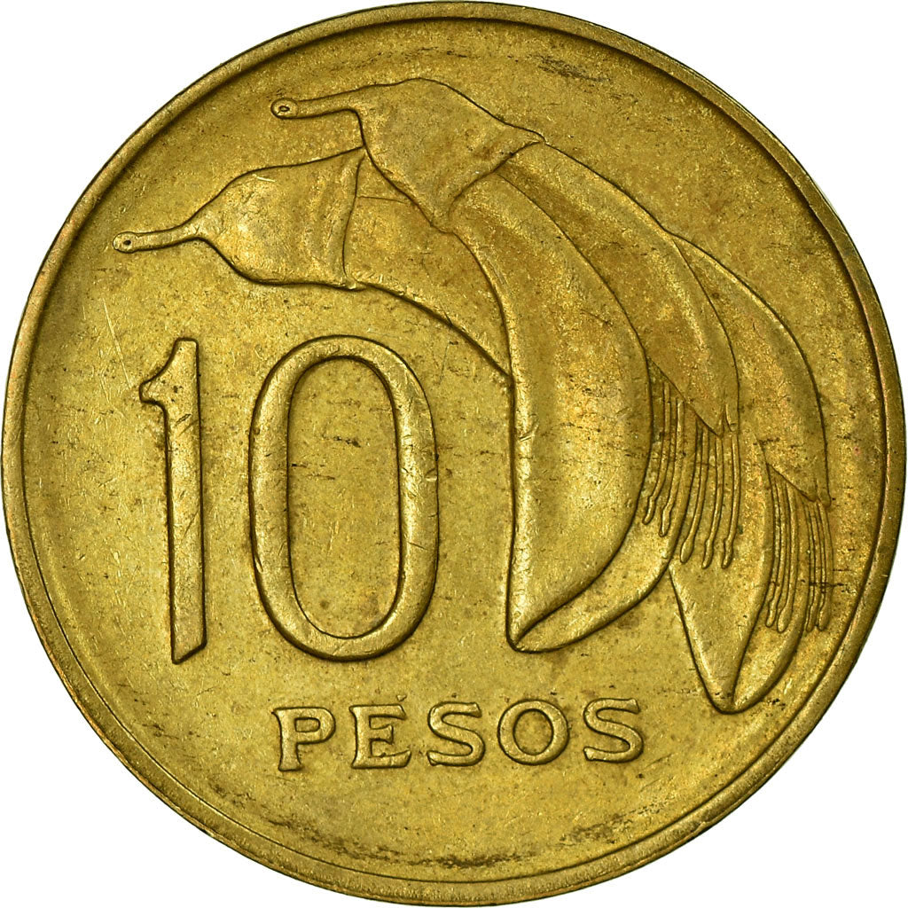 Coin, Uruguay, 10 Pesos, 1969, Santiago, EF(40-45), Aluminum-Bronze, KM:54