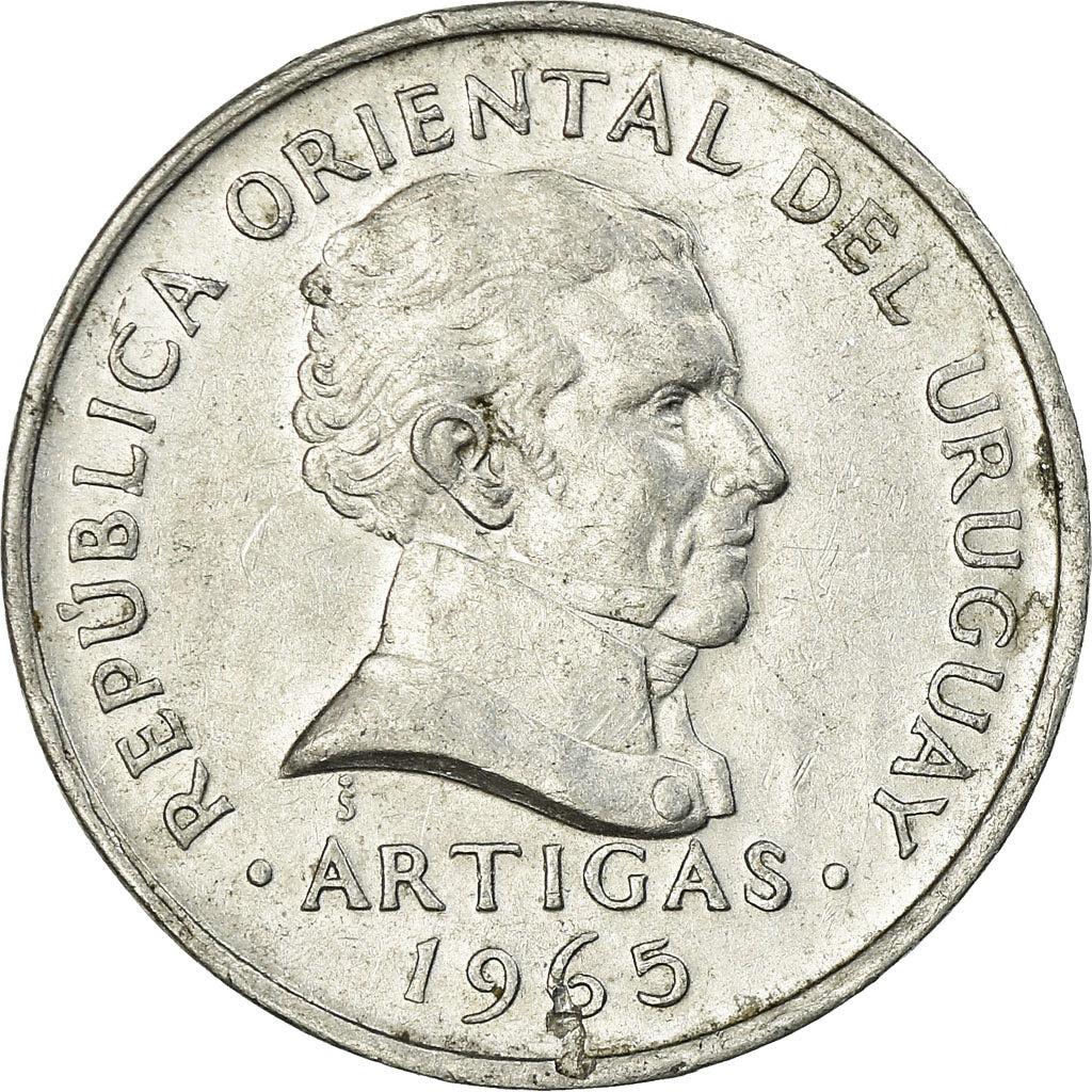 Coin, Uruguay, 20 Centesimos, 1965, Santiago, EF(40-45), Aluminum, KM:44