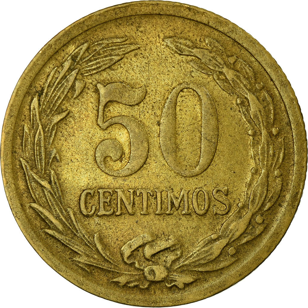 Coin, Paraguay, 50 Centimos, 1944, VF(30-35), Aluminum-Bronze, KM:24