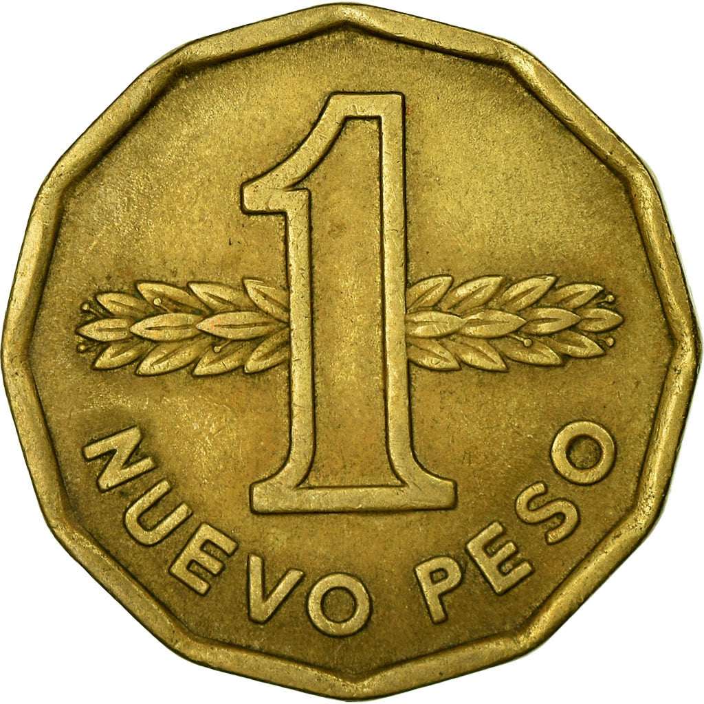 Moneda, Uruguay, Nuevo Peso, 1976, Santiago, MBC, Aluminio - bronce, KM:69