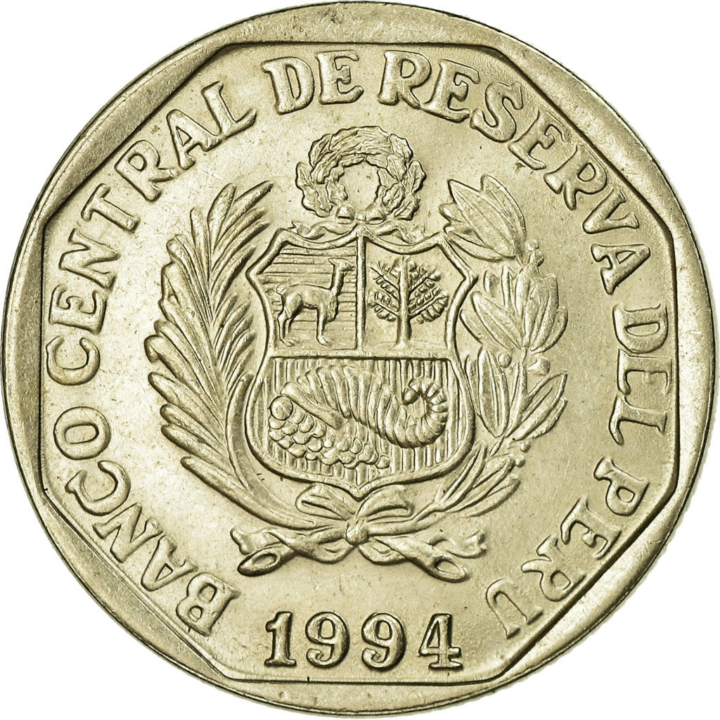 Moeda, Peru, Nuevo Sol, 1994, Lima, AU(55-58), Cobre-Níquel-Zinco, KM:308.1