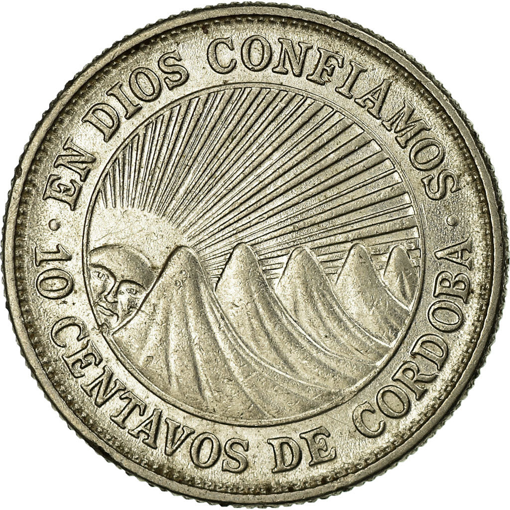 Coin, Nicaragua, 10 Centavos, 1972, Karisruhe, AU(55-58), Copper-nickel, KM:17.3