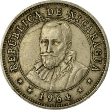 Moneda, Nicaragua, 25 Centavos, 1964, MBC, Cobre - níquel, KM:18.2