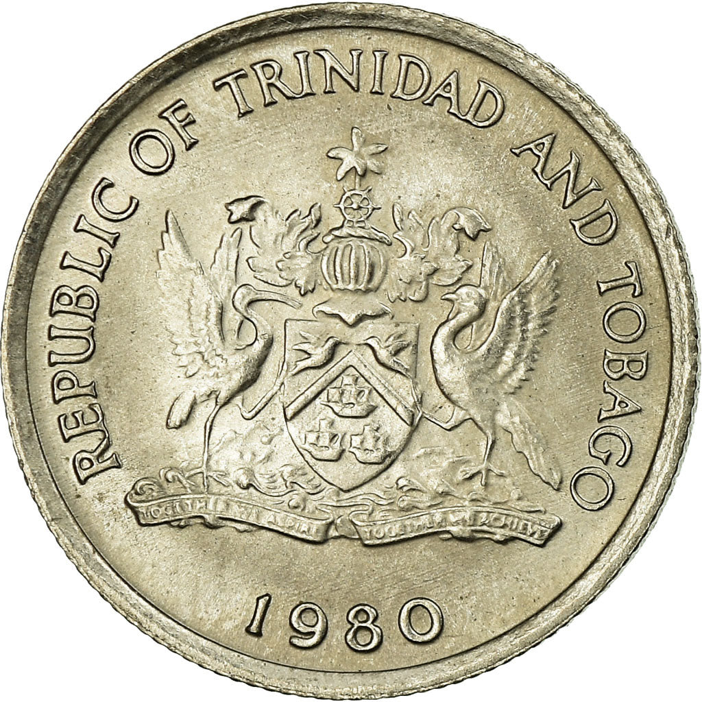 Coin, TRINIDAD & TOBAGO, 10 Cents, 1980, Franklin Mint, AU(55-58)