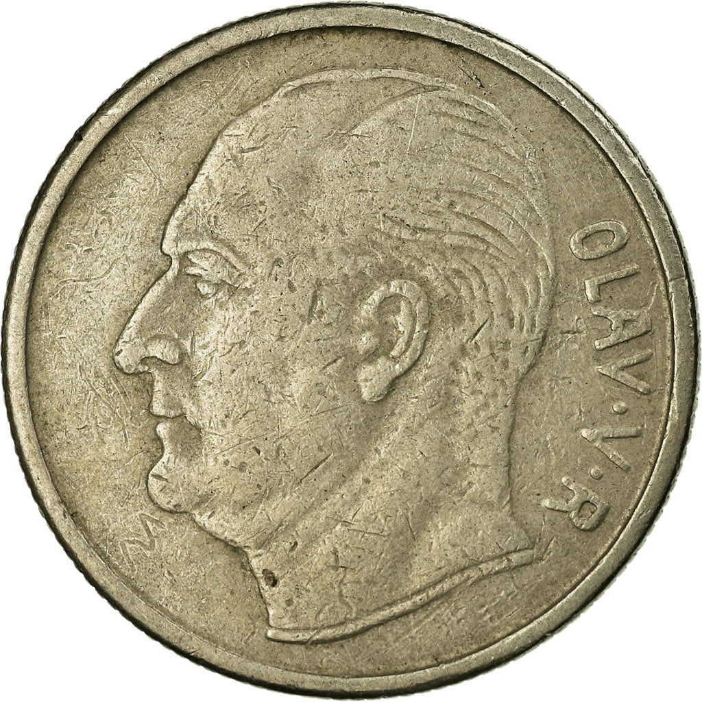 Coin, Norway, Olav V, Krone, 1966, EF(40-45), Copper-nickel, KM:409