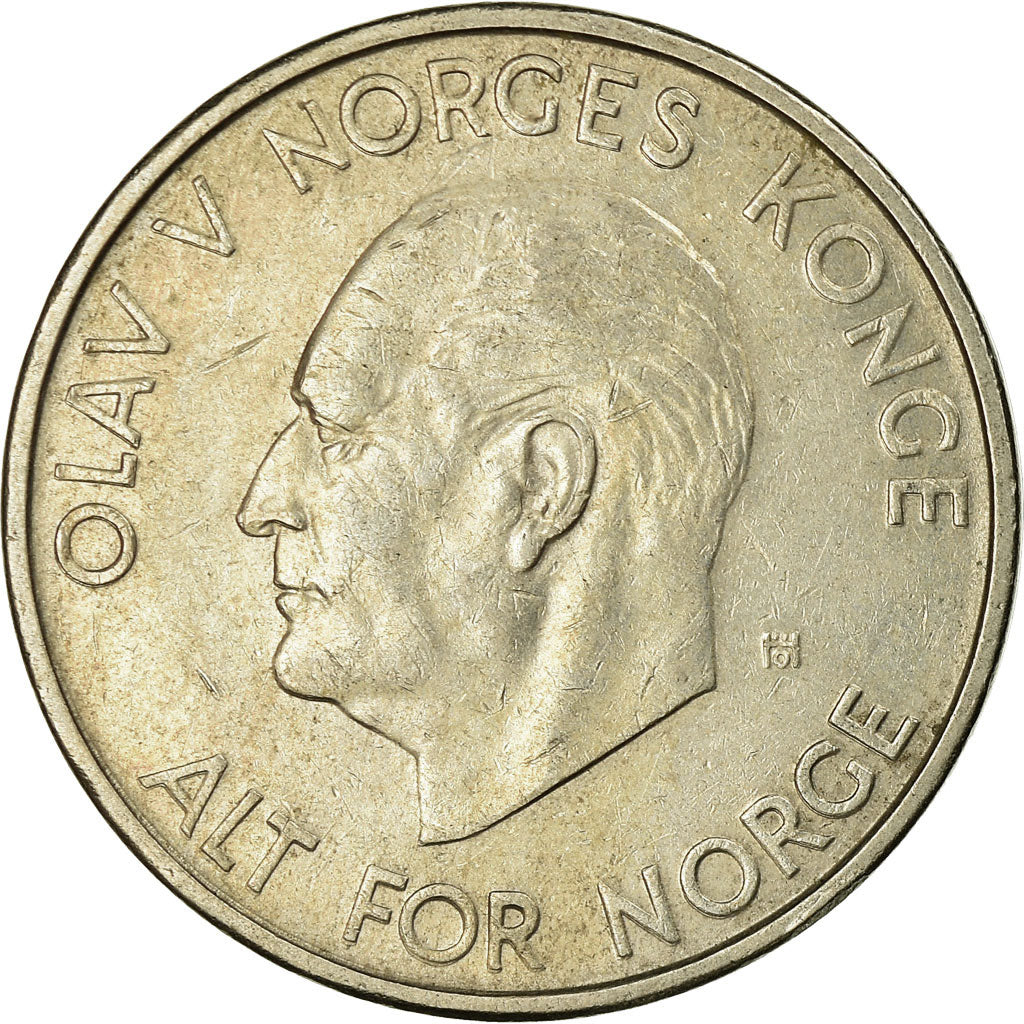 Coin, Norway, Olav V, 5 Kroner, 1970, EF(40-45), Copper-nickel, KM:412