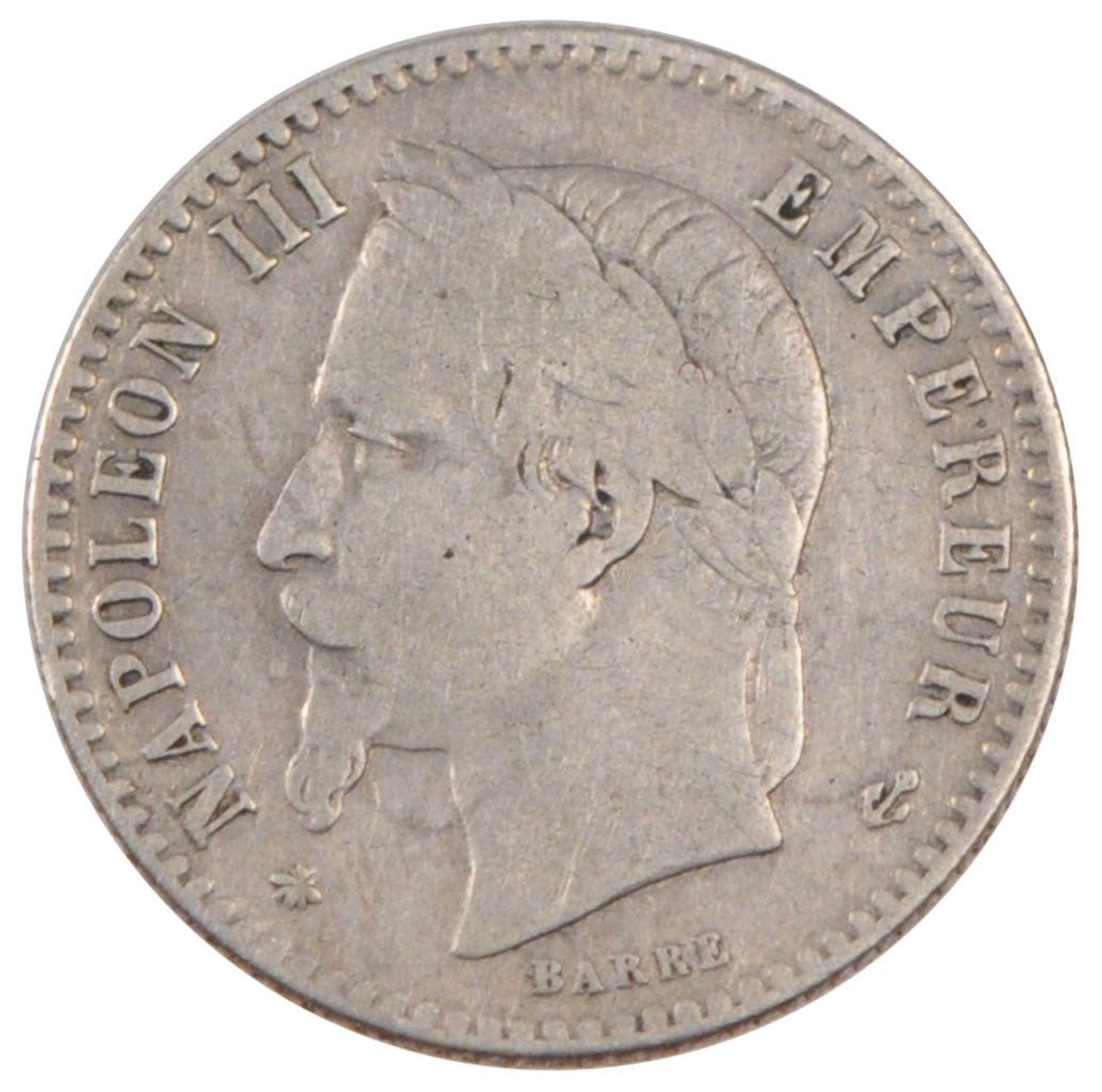 FRANCE, Napoléon III, 50 Centimes, 1866, Paris, KM #814.1, VF(30-35), Silver, 18