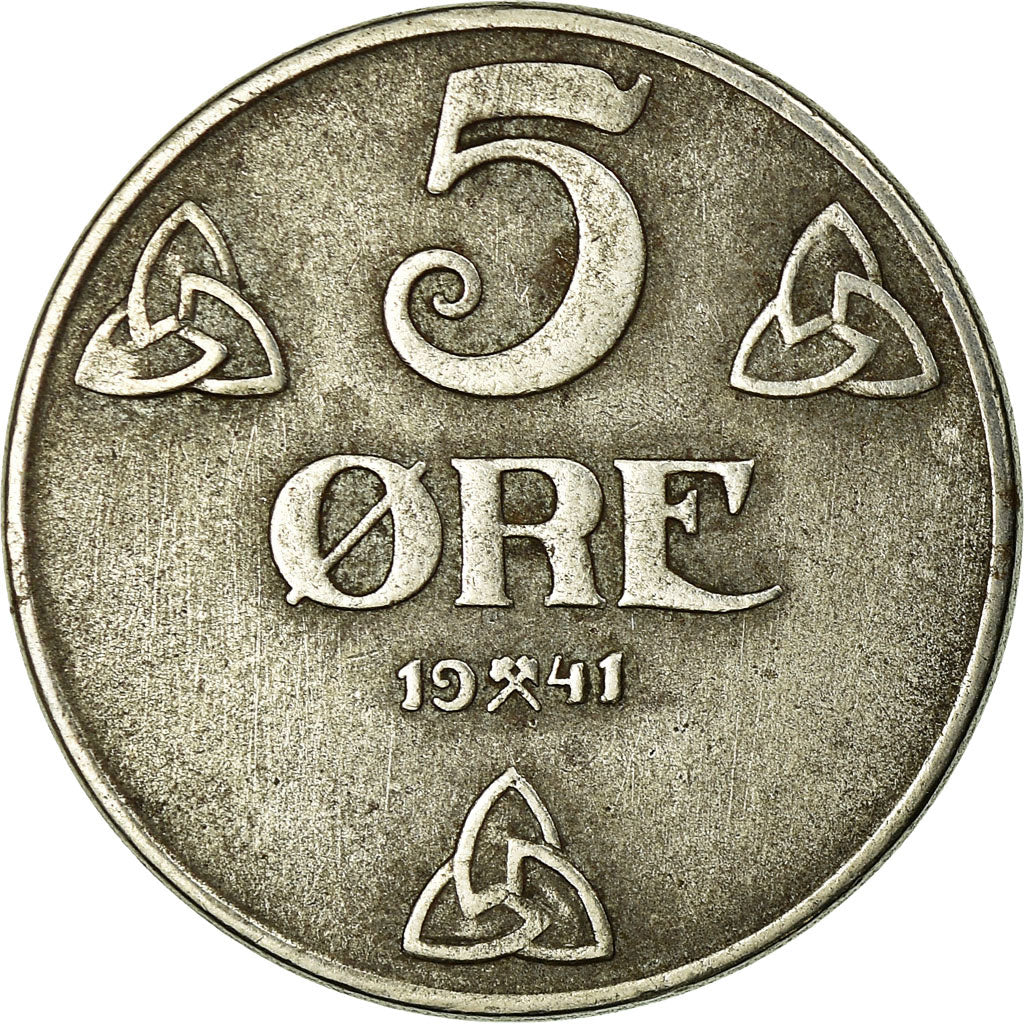 Coin, Norway, Haakon VII, 5 Öre, 1941, VF(30-35), Iron, KM:388