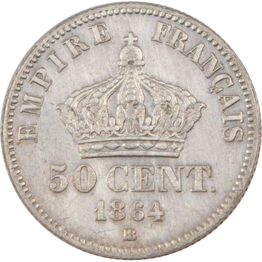 Coin, France, Napoleon III, Napoléon III, 50 Centimes, 1864, Strasbourg