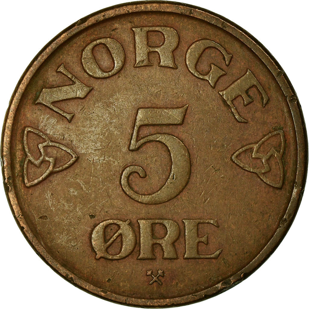 Moeda, Noruega, Haakon VII, 5 Öre, 1952, Kongsberg, EF(40-45), Bronze, KM:368