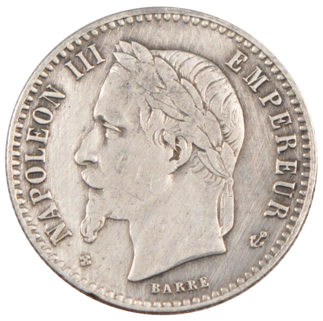 Francia, Napoleon III, Napoléon III, 50 Centimes, 1865, Strasbourg, MB+, Arg...