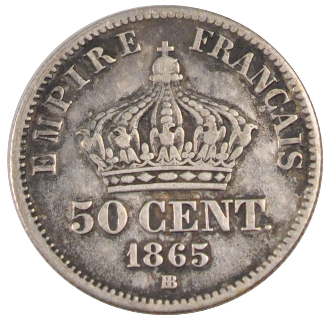 Second Empire, 50 Centimes Napoléon III tête laurée
