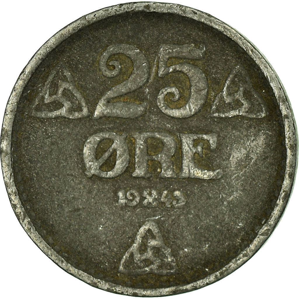 Monnaie, Norvège, Haakon VII, 25 Öre, 1940, TB, Copper-nickel, KM:384
