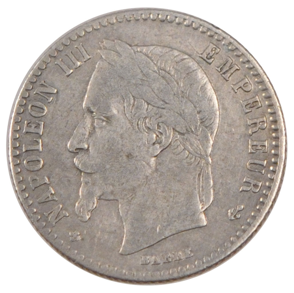 Second Empire, 50 Centimes Napoléon III tête laurée