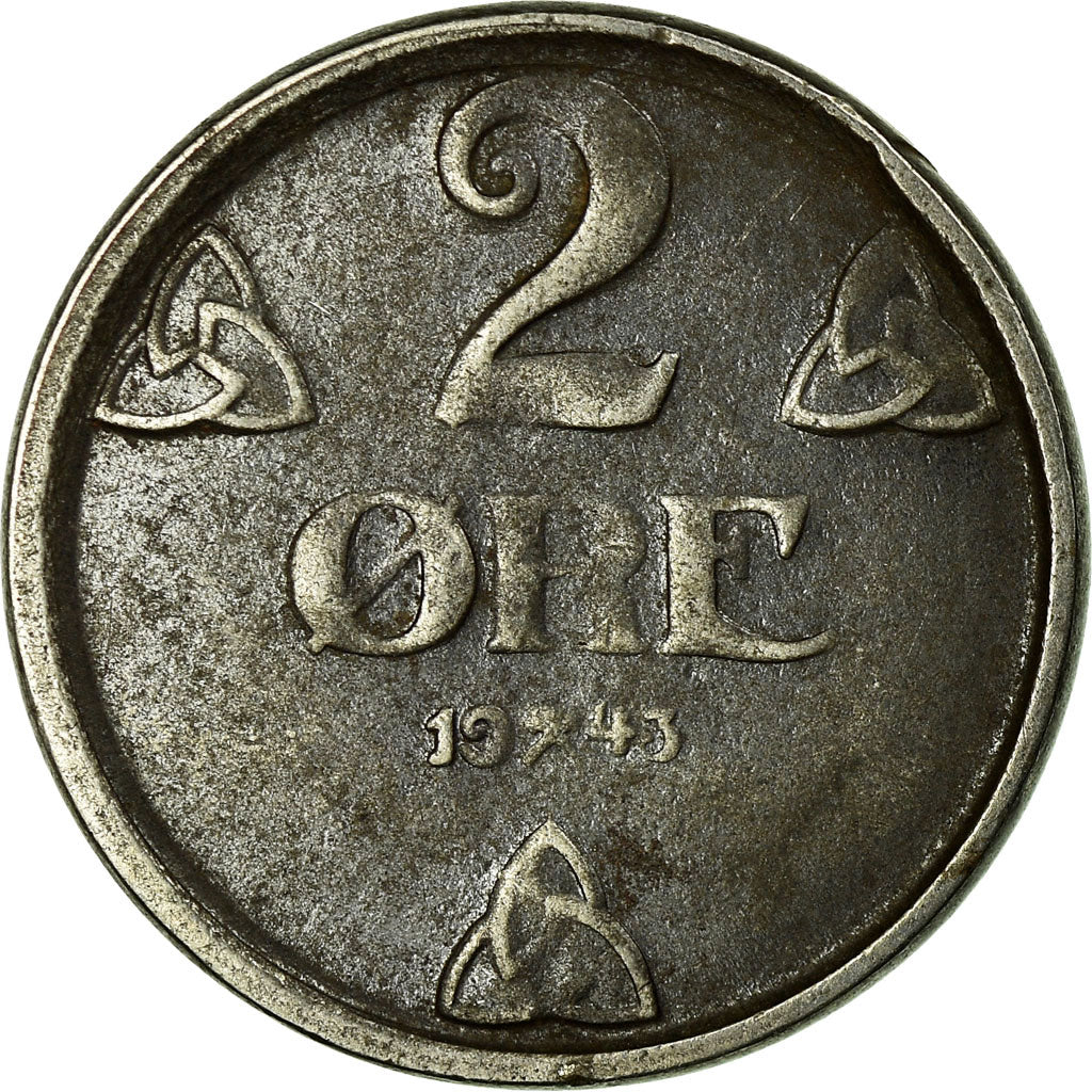 Coin, Norway, Haakon VII, 2 Öre, 1943, VF(20-25), Iron, KM:394