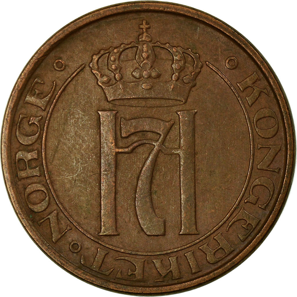 Moneda, Noruega, Haakon VII, 2 Öre, 1949, MBC, Bronce, KM:371