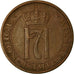 Moneda, Noruega, Haakon VII, 2 Öre, 1949, MBC, Bronce, KM:371