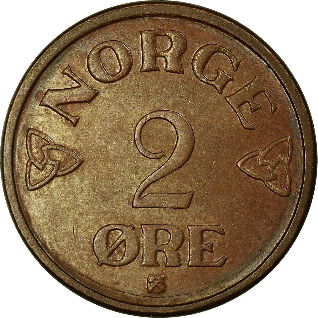 Coin, Norway, Haakon VII, 2 Öre, 1954, EF(40-45), Bronze, KM:399