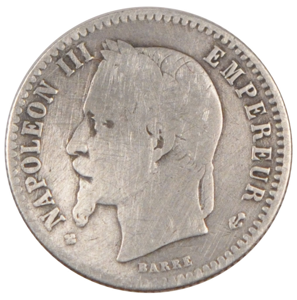 FRANCE, Napoléon III, 50 Centimes, 1864, Strasbourg, KM #814.2, F(12-15), Silver