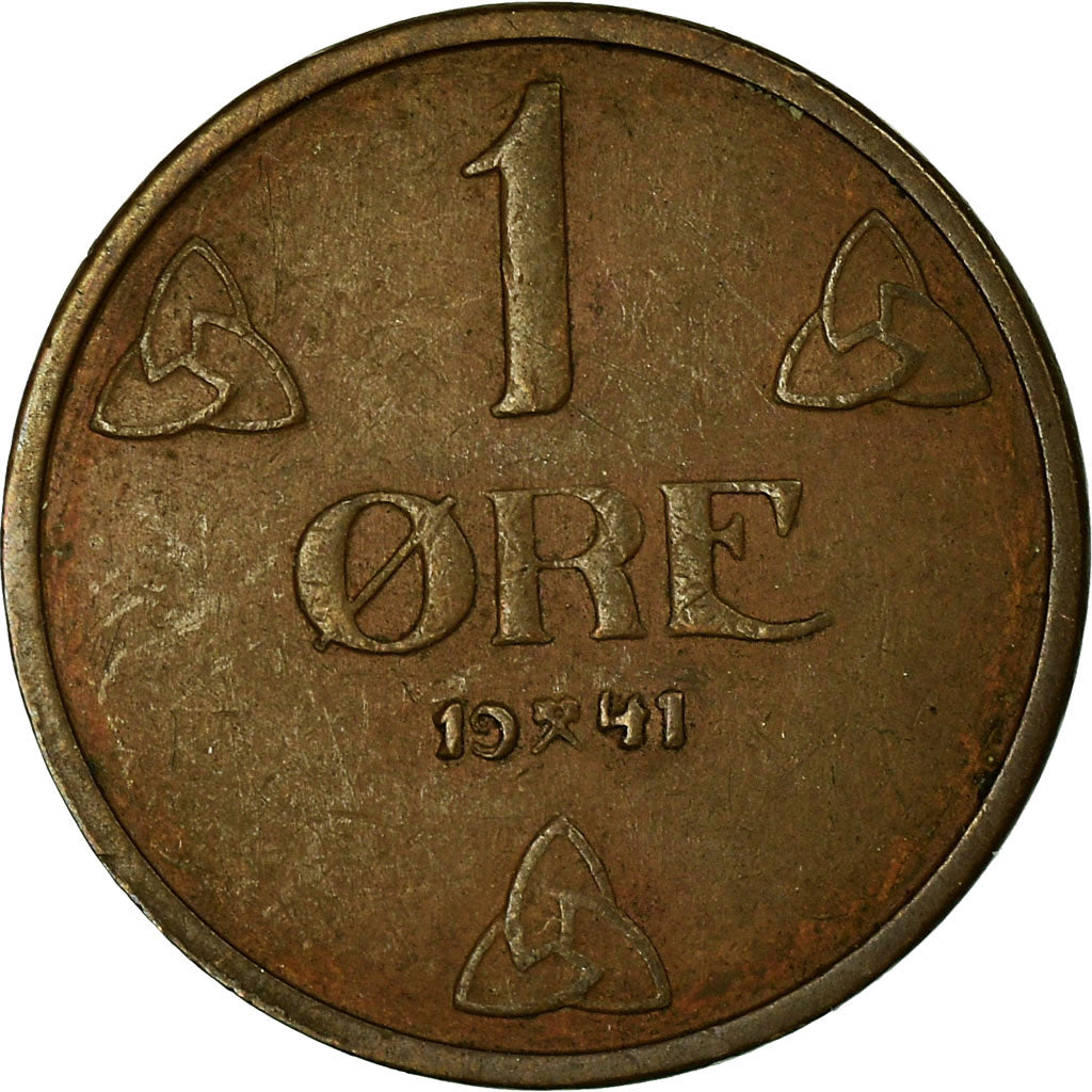 Münze, Norwegen, Haakon VII, Ore, 1941, SS, Bronze, KM:367