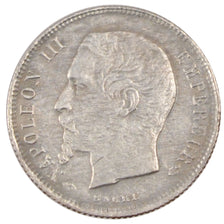 FRANCE, 50 Centimes, 1858, Paris, VF(30-35), Silver, Gadoury #414, 2.07