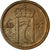 Moneda, Noruega, Haakon VII, Ore, 1957, MBC, Bronce, KM:398