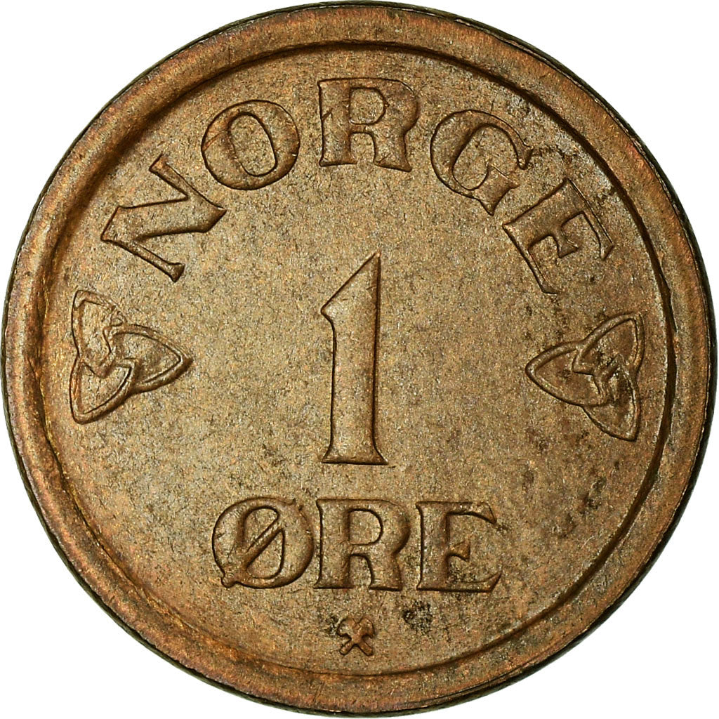 Munten, Noorwegen, Haakon VII, Ore, 1957, ZF, Bronze, KM:398